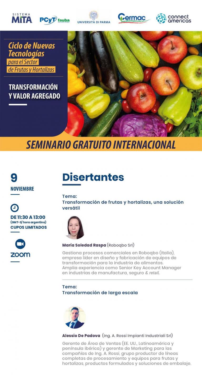Ciclo de nuevas tecnologías para el sector de frutas y hortalizas: Transformación y valor agregado