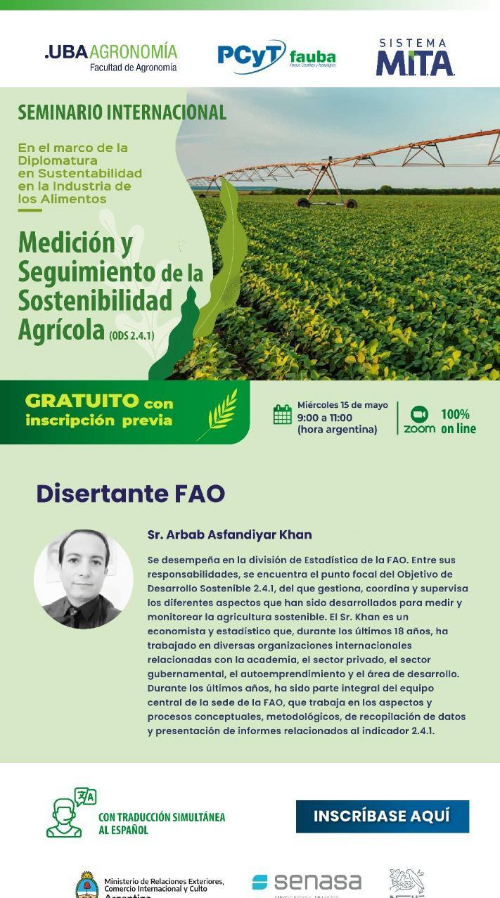 Seminário: "Medição e monitoramento da sustentabilidade agrícola"