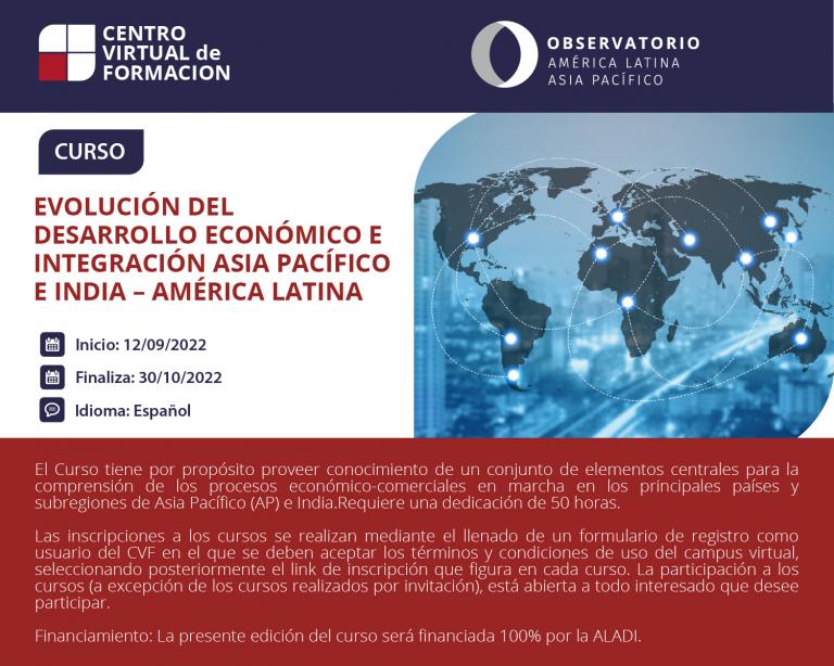Curso: Evolución del desarrollo económico e integración Asia Pacífico e India – América Latina